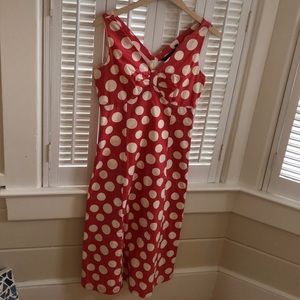 Boden CORAL polka-dot dress, size 8L